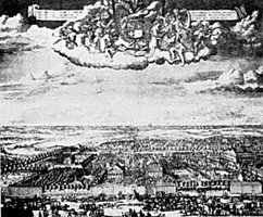 Москва. Немецкая слобода в конце 17 века. Гравюра А. де Витта.